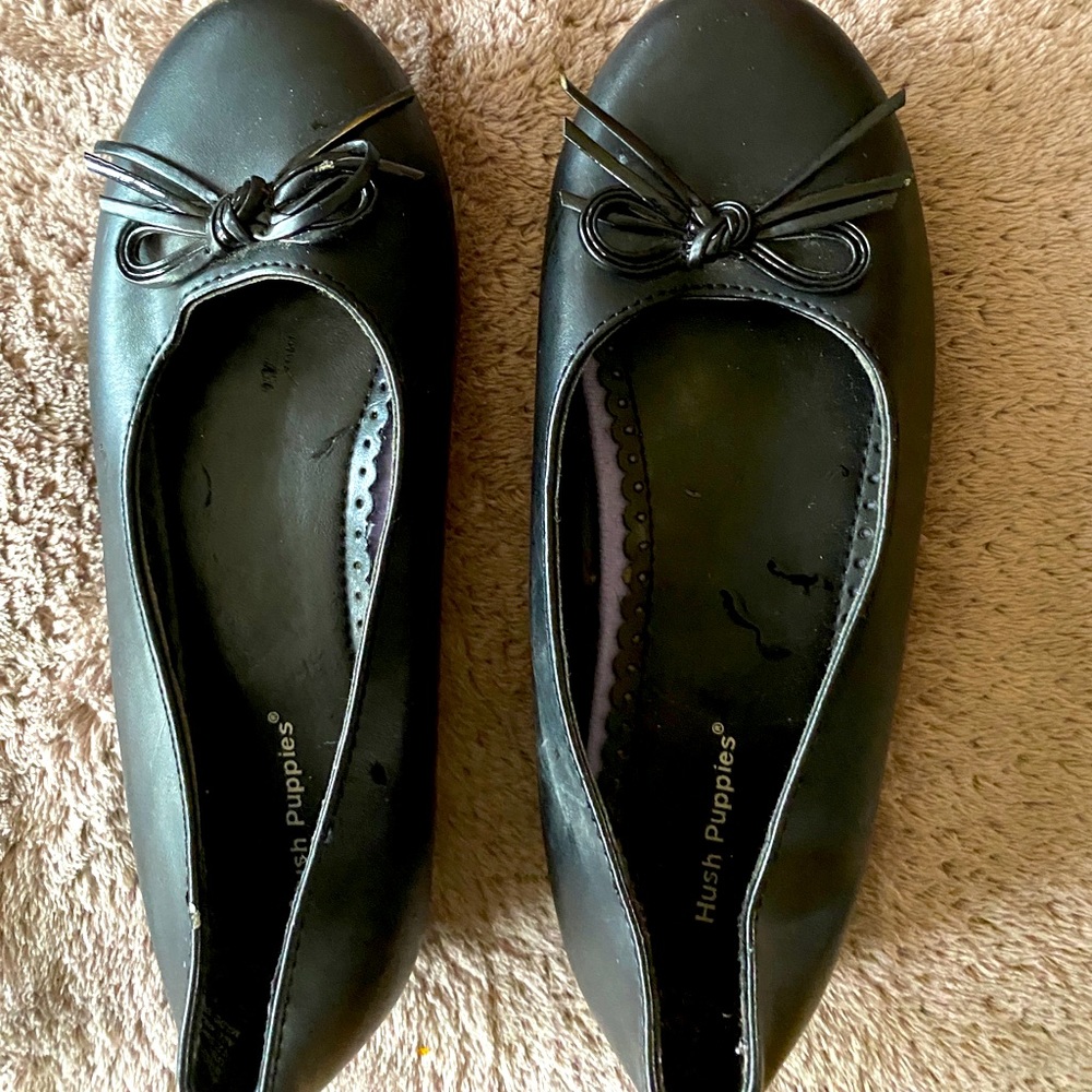 Black Hush Puppies children shoes, size US 12.5
